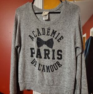 Modern Lux Gray Paris Graphic Women's Sweater